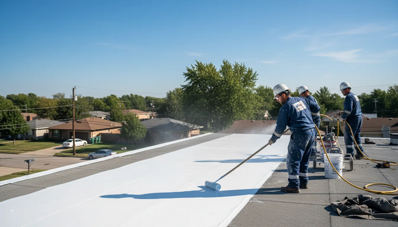 Commercial roof coating in Elkhart, IL near me